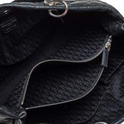 Pre Owned Dior Black Cannage Leather Soft Lady Dior Shopper Tote
