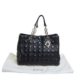 Pre Owned Dior Black Cannage Leather Soft Lady Dior Shopper Tote