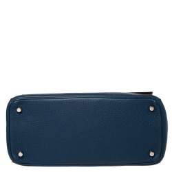 مملوكة مسبقًا Dior Blue Leather Large Be Dior Flap Top Handle Bag
