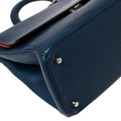 مملوكة مسبقًا Dior Blue Leather Large Be Dior Flap Top Handle Bag