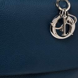 مملوكة مسبقًا Dior Blue Leather Large Be Dior Flap Top Handle Bag