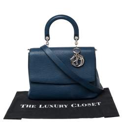 مملوكة مسبقًا Dior Blue Leather Large Be Dior Flap Top Handle Bag