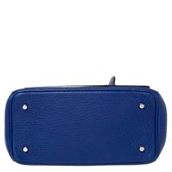Pre Owned Dior Blue Leather Mini Be Dior Top Handle Bag