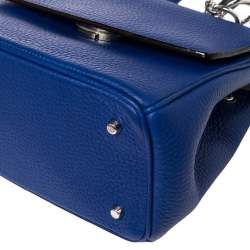 Pre Owned Dior Blue Leather Mini Be Dior Top Handle Bag