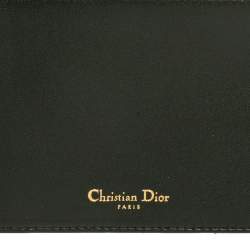 Pre Owned Dior Dark Green Leather Flat Zip Pouch