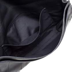 مملوكة مسبقًا Dior Black Leather D Charm Oversized Wristlet Clutch