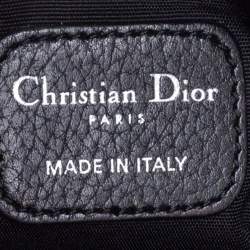 مملوكة مسبقًا Dior Black Leather D Charm Oversized Wristlet Clutch