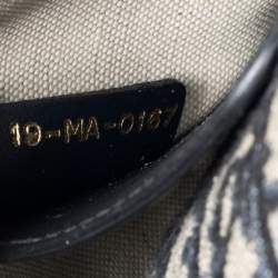 Pre Owned Dior Navy Blue Oblique Canvas and Leather Trim Small DiorAvenue Bag