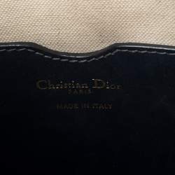 Pre Owned Dior Navy Blue Oblique Canvas and Leather Trim Small DiorAvenue Bag