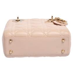 مملوكة مسبقًا حقيبة يد توتس ديور ليدي ديور ميني جلد وردي فاتح