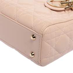 مملوكة مسبقًا حقيبة يد توت س ديور ليدي ديور ميني جلد وردي فاتح