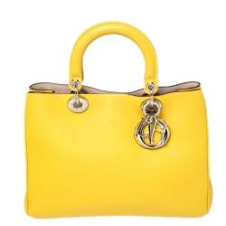 مملوكة مسبقًا Dior Yellow Leather Medium Diorissimo Shopper Tote