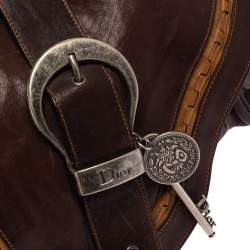 مملوكة مسبقًا حقيبة كتف ديورغاوتشو جلد بني 