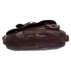 مملوكة مسبقًا حقيبة كتف ديورغاوتشو جلد بني 