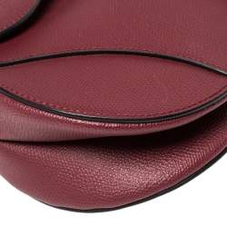 Pre Owned Dior Dark Red Leather Saddle Bag