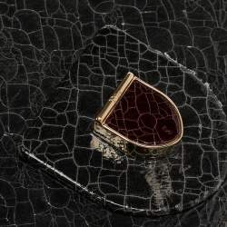 Pre Owned Dior Green Crinkled Patent Leather Diorama Shoulder Bag