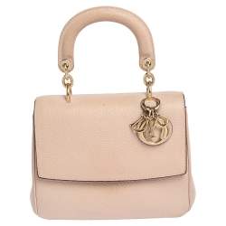 Pre Owned Dior Pink Leather Mini Be Dior Top Handle Bag