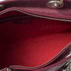 Pre Owned Dior Burgundy Cannage Leather Large Lady Dior Tote