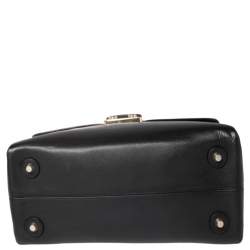 Pre Owned Dior Black Leather New Lock Top Handle Bag