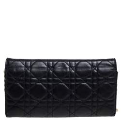 Pre Owned محفظة بسلسلة ديور نيولوك جلد كاناج سوداء  