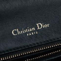 Pre Owned حقيبة كتف ديور ديوراما جلد سحلية أخضر/أسود صغيرة