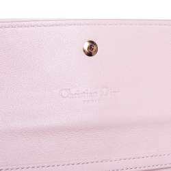 Pre Owned Dior Pink Cannage Leather Lady Dior Wallet on Chain