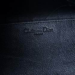 مملوكة مسبقًا حقيبة يد توتس ديور شوبر ليدي ديور جلد كاناج أسود بسلسلة 