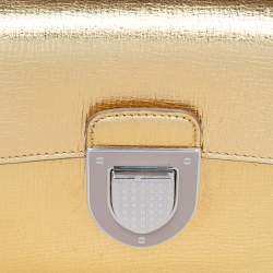 Pre Owned Dior Gold Leather Diorever Top Handle Bag