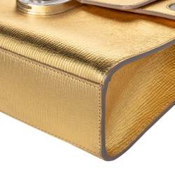 Pre Owned Dior Gold Leather Diorever Top Handle Bag
