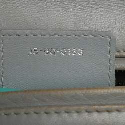 Pre Owned Dior Grey/Turquoise Cannage Leather Large Lady Dior Tote