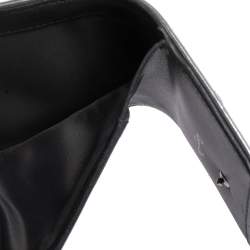 Pre Owned Dior Metallic Silver Micro Cannage Leather Diorama Trifold Wallet