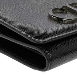 Pre Owned Dior Black Patent Leather Mania Trifold Wallet