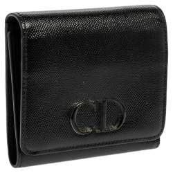 Pre Owned Dior Black Patent Leather Mania Trifold Wallet