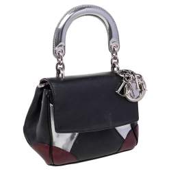 Pre Owned Dior Multicolor Patent And Leather Micro Be Dior Flap Top Handle Bag