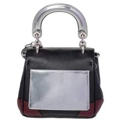 Pre Owned Dior Multicolor Patent And Leather Micro Be Dior Flap Top Handle Bag