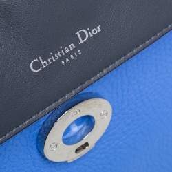 Pre Owned Dior Blue Leather Small Be Dior Flap Top Handle Bag
