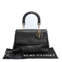 Pre Owned Dior Black Leather Small Be Dior Flap Top Handle Bag