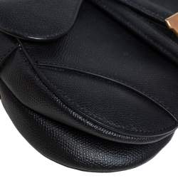 Pre Owned Dior Black Leather Mini Saddle Bag