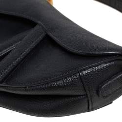 Pre Owned Dior Black Leather Mini Saddle Bag