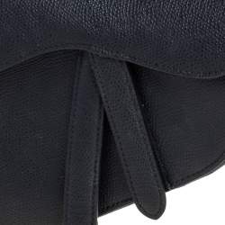 Pre Owned Dior Black Leather Mini Saddle Bag