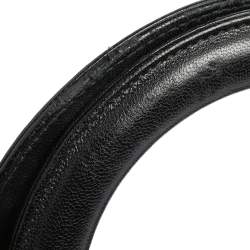 مملوكة مسبقًا حقيبة يد توتس ديور ليدي ديور جلد كاناج أسود متوسطة 