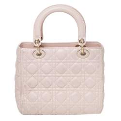 مملوكة مسبقًا Dior Blush Pink Cannage Leather Medium Lady Dior Tote