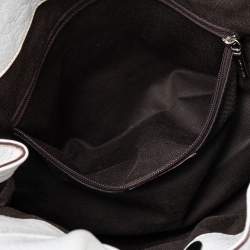 Pre Owned حقيبة هوبو دولتشي أند غابانا جلد بيضاء بإبزيم 