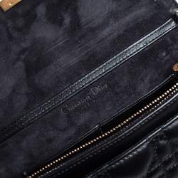 Pre Owned Dior Black Cannage Leather Dioraddict Wallet On Chain