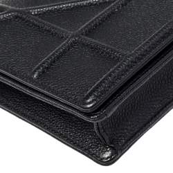 Pre Owned Dior Black Leather Diorama Wallet on Chain