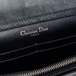 Pre Owned Dior Black Leather Diorama Wallet on Chain