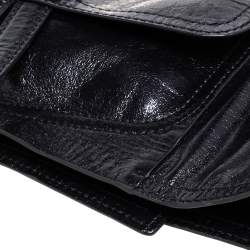 Pre Owned Dior Black Shine Leather Saddle Waist Belt Bag
