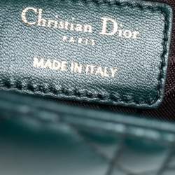 مملوكة مسبقًا حقيبة يد توتس ديور مي ليدي ديور جلد كاناج أخضر صغيرة