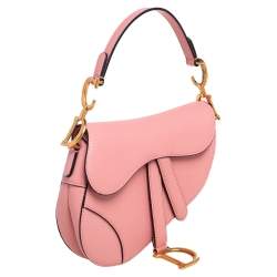 Dior Pink Leather Mini Saddle Bag