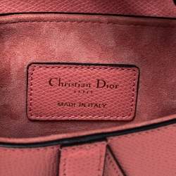 Dior Pink Leather Mini Saddle Bag